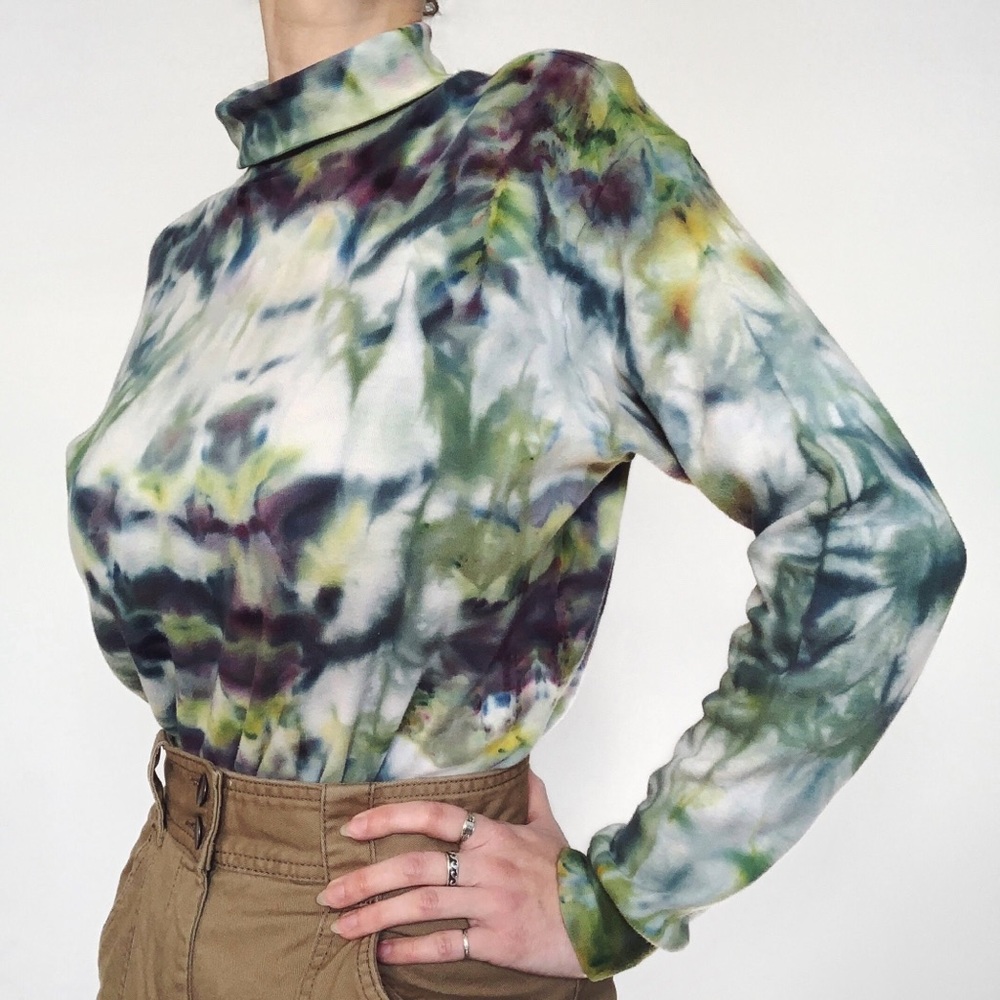 Vintage Hand-Dyed Turtleneck Top | Size M